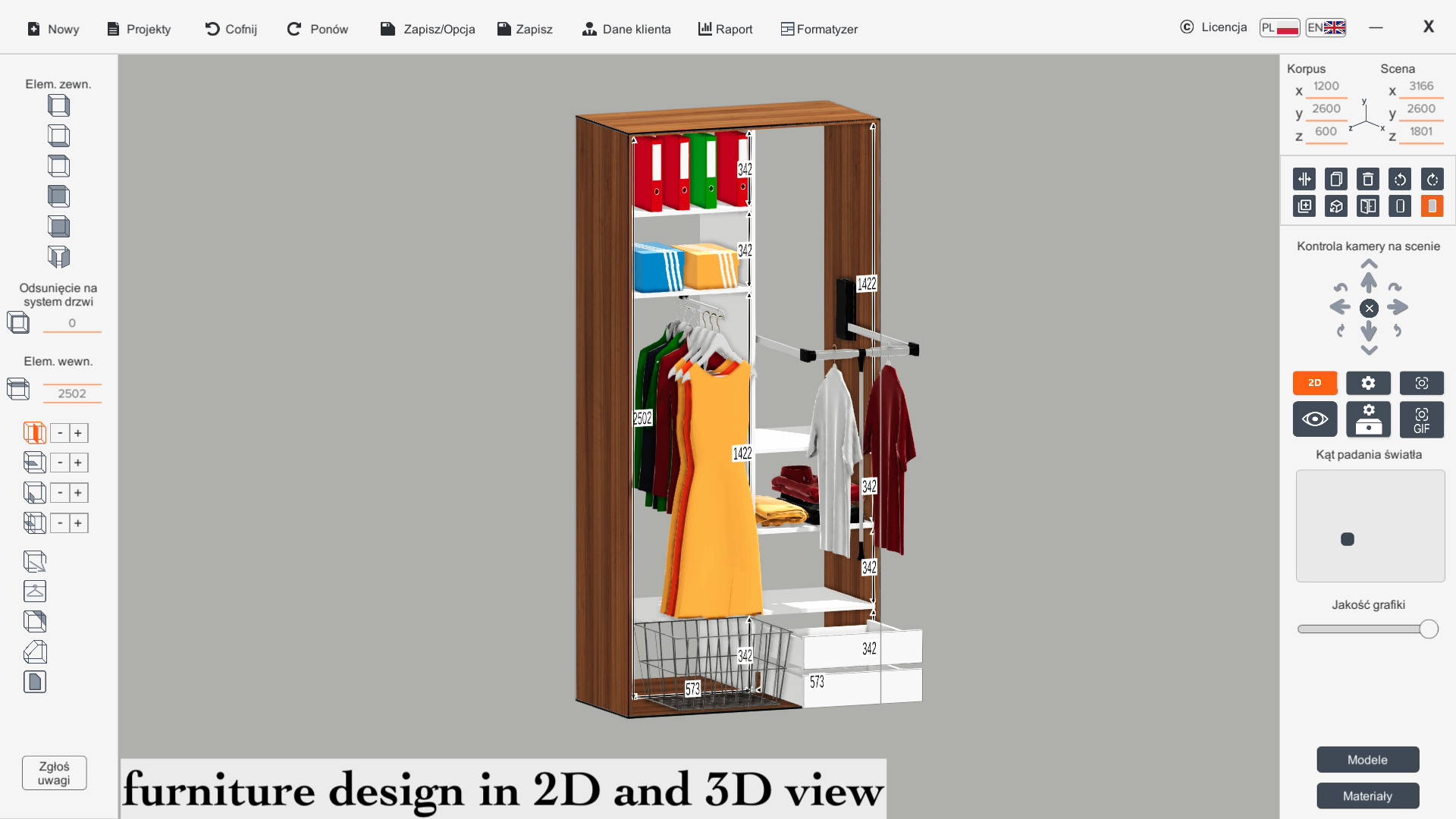 rotate the furniture in 2D view
